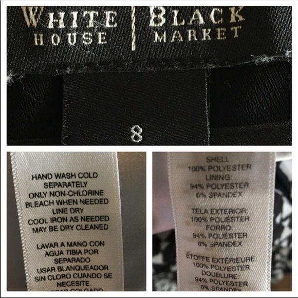 WHBM Black & White Skirt SZ 8 - Picture 8 of 8